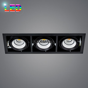LED COB 90W,150W 30-3 사각 3구 매입등 흑색(490*170)